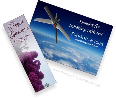 Example of Custom Bookmarks and Postcards